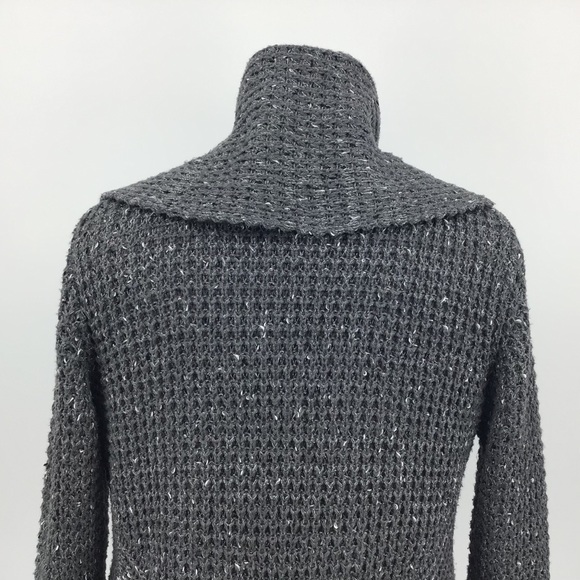 Minkas Grey Knit Circular Open Cardigan, Small - Picture 9 of 16